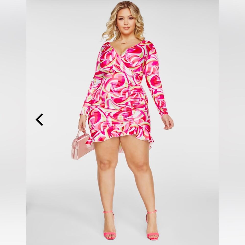 Fashion to Figure NWT pink ruffle party dress mini spring wedding fun